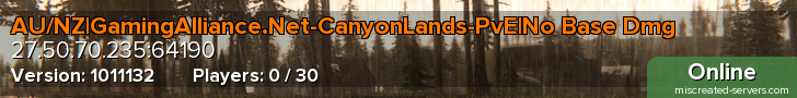 AU/NZ|GamingAlliance.Net-CanyonLands-PvE|No Base Dmg